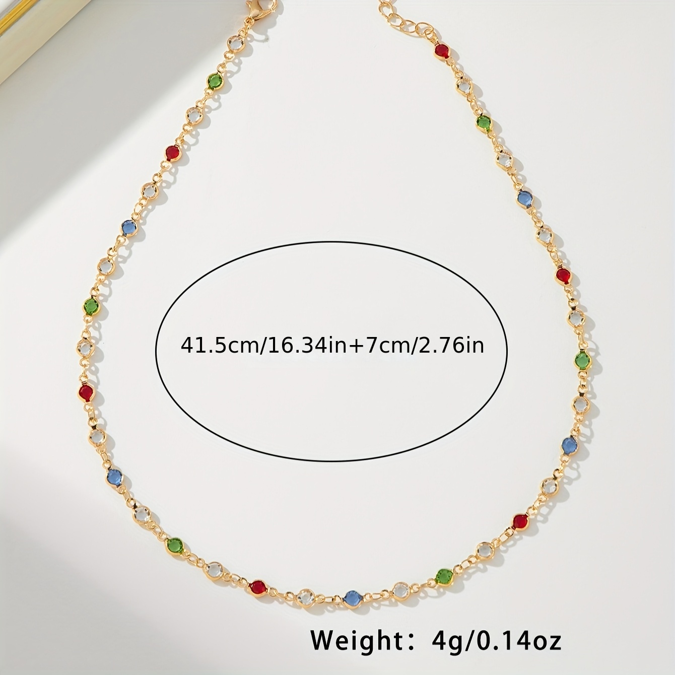 Colored Glass Collarbone Necklace, Stylish Everyday Wear
